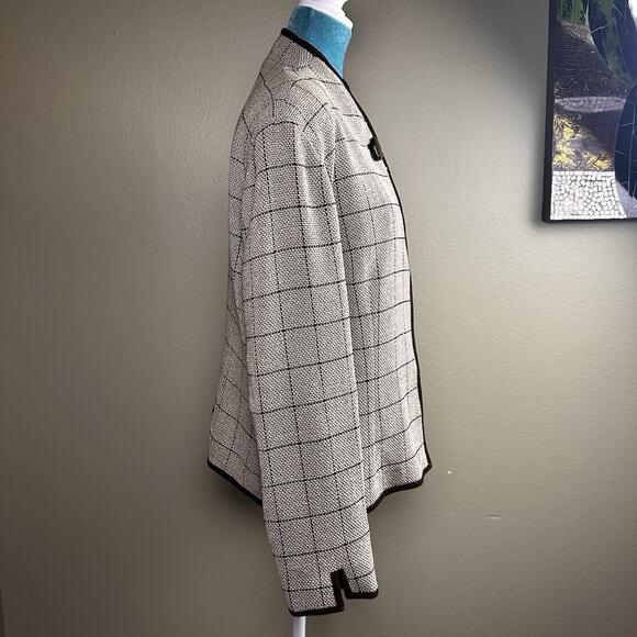 Katherine Kelly Women 14 coat Blazer One top button Beige Brown Wool Cotton - Picture 3 of 16